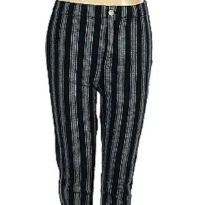 Brandy Melville Tilden Pants Black & Gray Striped Womens one size